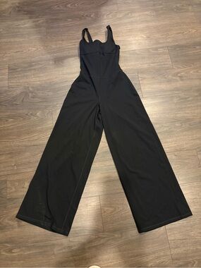 Fabletics Black Wide-Leg Jumpsuit with Adjustable Straps